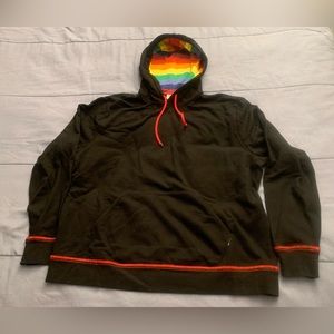Tomboy X Women’s Pullover Hoodie Sweatshirt- NWOT-French Terry-Rainbow- 2X Large